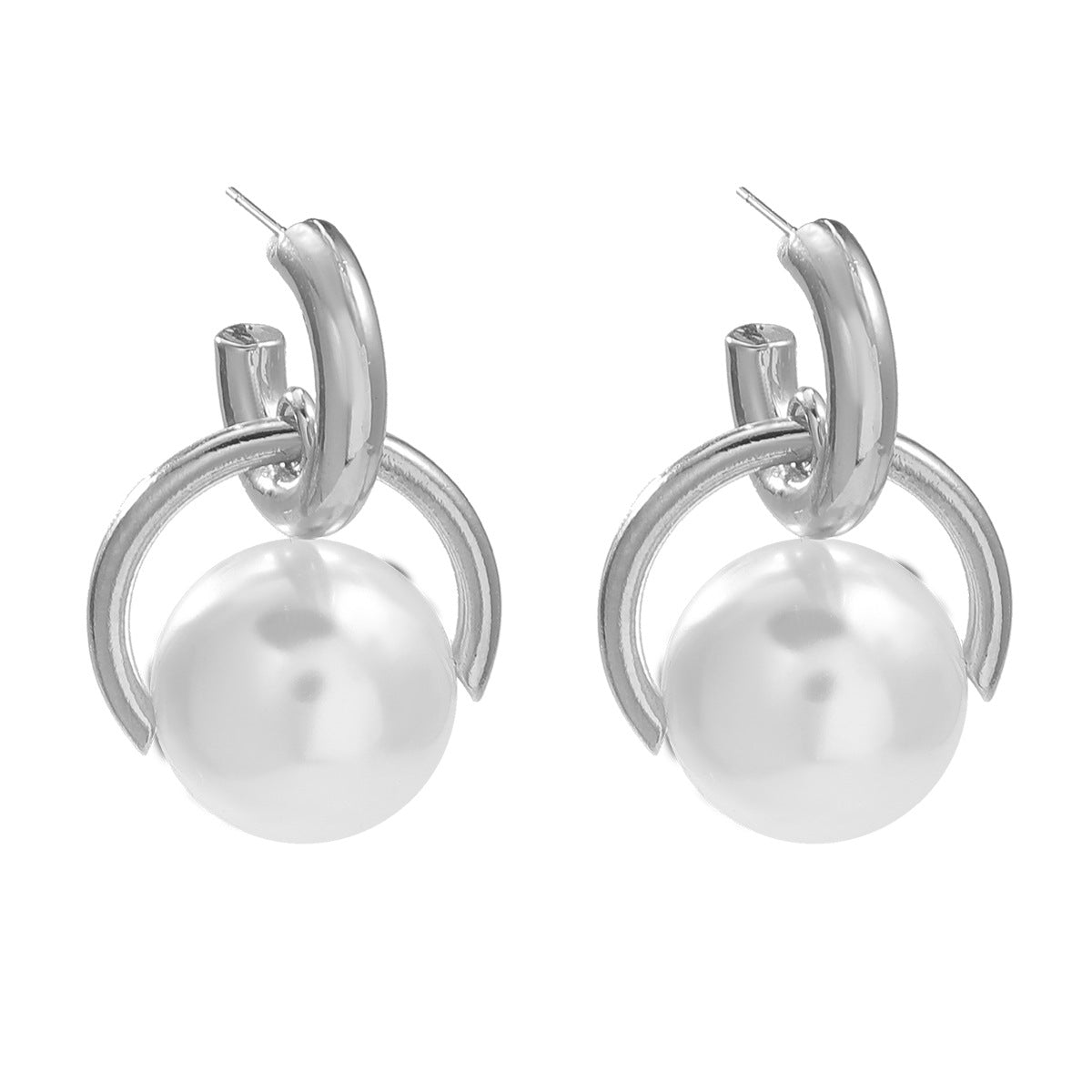Wholesale Autumn and winter earrings spherical imitation pearl earrings girl heart alloy retro earrings jewelry